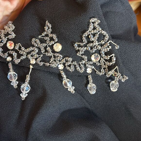 Vintage 60s dressy beaded & sequined black blouse - Picture 9 of 9